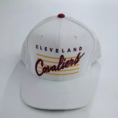 Mitchell & Ness Cleveland Cavaliers Snapback Hat White Script Split Bar NBA • $13