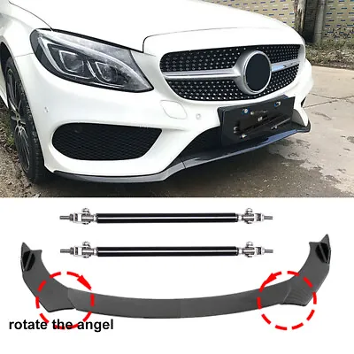 For Mercedes W211 Carbon Fiber Front Bumper Lip Spoiler Splitters + Strut Rods • $99.09