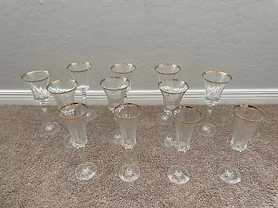 7 Pieces Mikasa   JAMESTOWN  Gold Crystal Goblets & Wine Flutes • $100