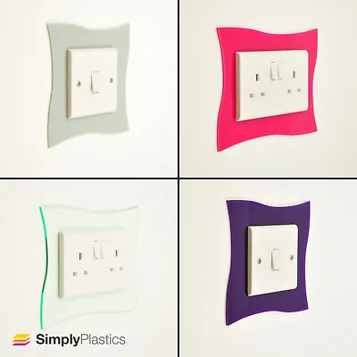 Wavey Light Switch Surrounds Perspex® Coloured Acrylic Finger Switch Plates • £3.50