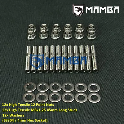 $91.85 • Buy MAMBA CNC SS304 Turbo Intake Manifold Stud Kit For Toyota 1JZ 2JZ Supra Drift