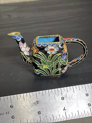 Vintage MINI Cloisonné Enameled Floral TEAPOT No Lid • $11.99