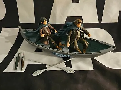 Frodo Sam W Elven Boat THE LORD OF THE RINGS ToyBiz Fellowship COMPLETE • $31.97