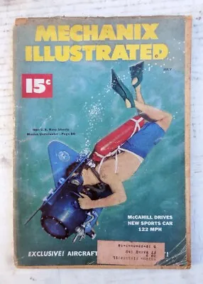 1951 MECHANICS ILLUSTRATED With EARLY SCUBA GEAR COVER STORY! • $17.99