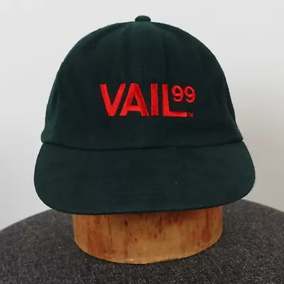 Vintage  Vail  Ski Resort Merkley Vail99 99 Colorado Leather StrapBack Hat Cap • $16.99