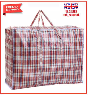 XL Strong Laundry Bag Shopping Storage Travel Moving Bag Jumbo Size With Zip • £3.79