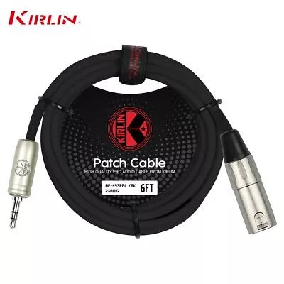 Kirlin 6FT XLR Male - 3.5mm TRS Plug Patch Cable Black AP-493 PRL-06/BK • $12.75