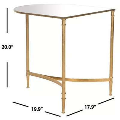 Safavieh Nevin Mirror Top Gold Accent Table Reduced Price 2172713581 FOX2532A • $156