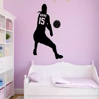 Personalized Volleyball Wall Decal - Custom Name Wall Decor For Girls CS15 • $11.99
