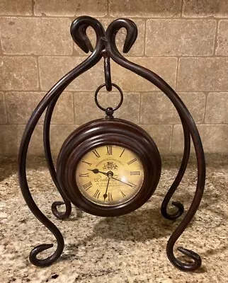 VINTAGE-  CHATEAU JOULLIAN FRERES CLOCK - Quartz- Iron Scroll Hanging Frame • $14.95