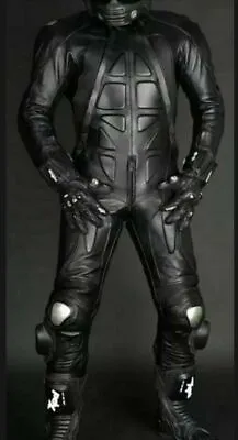 Black Motorcycle Leather Racing Biker Suit Motorbike Riding Suit XS-3XL.All Size • $308.99