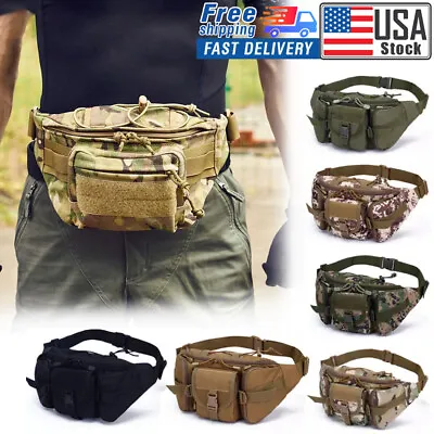 US Tactical Fanny Pack Bumbag Waist Bag Military Hip Belt Outdoor Hiking Fishing • $13.98