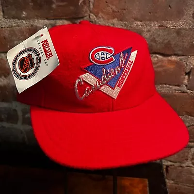 MONTREAL CANADIENS ~ NWT Vtg Triangle Design Wool-Blend SnapBack Hat ~ KRYSTAL ~ • $40