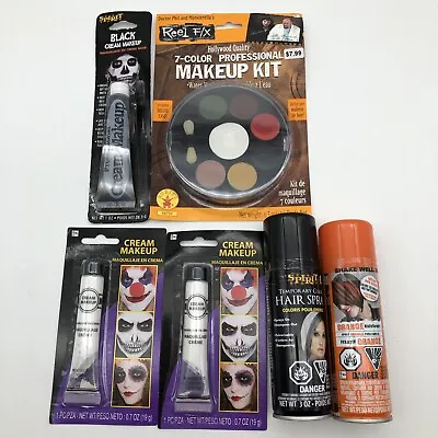 Assorted Halloween Makeup LOT Black White 7-Color Kit ~ Hair Color Black Orange • $19.95