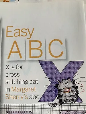Margaret Sherry Easy Alphabet X For Cross Stitching Cat Small Cross Stitch Chart • £1.19