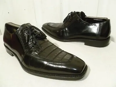 Mezlan Platinum Genuine Crocodile Calskin ‘mercouri’ Black Men Size 8½ M • $169.99