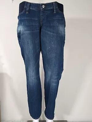 J. Crew 31 Maternity Slim Broken In Boyfriend Blue Medium Wash Jeans Distressed  • £22.19