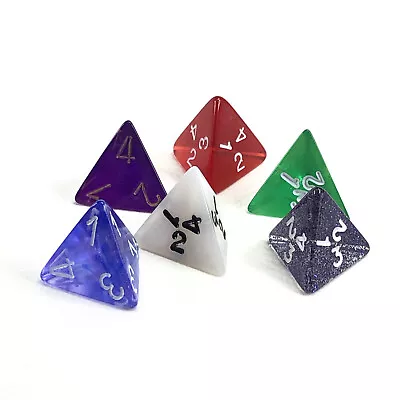 4 Sided D4 Dice- 6 Random Colored Die Pieces US SELLER - FREE SHIPPING D&D RPG • $8.99