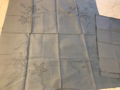 Bucilla 3344 Blue Linen Tablecloth Stamped For Cross Stitch Vintage 32  X 32  • $18.95