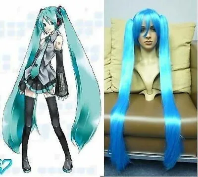 VOCALOID Hatsune MIKU COSPLAY Wig 1m Straight Long Blue Prop • $35.90