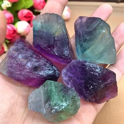 Raw Rainbow Fluorite Chunks Rough Rocks Healing Chakra Crystal Mineral Specimens • $7.80