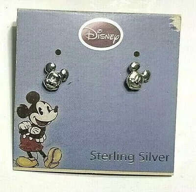 Disney Mickey Mouse Stud Earrings .925 Sterling Silver Vintage • $22.95