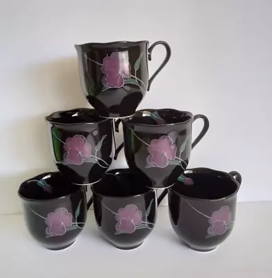 Vintage 80s MIKASA Rondo EJ 702 Tango Japan Set Of 6 Tea Cups • $19.95