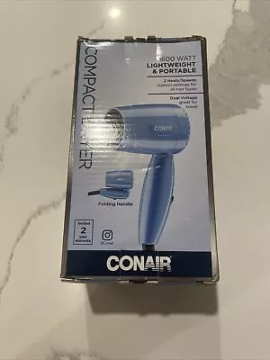 New Conair 1600 Watt Compact Hair Dryer Folding Handle Dual Voltage Travel Dry • $4.99