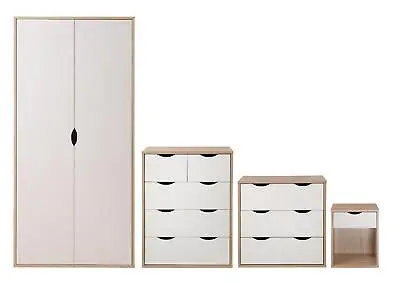 Bedroom Furniture Set Chest Of Drawers Wardrobe Bedside Cabinet Table 3 Piece • £279.99