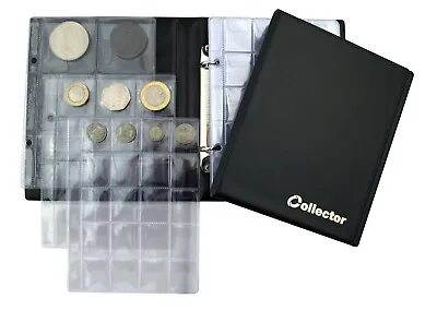 Collector Coin Album For 126 Mix Sizes Coins Folder Book - Best Quality - BLACK • £10.99