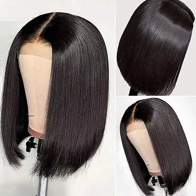 Lace Front Wig Transparent Frontal Glueless HD Human Hair With Baby Pre Plucked • $12.33