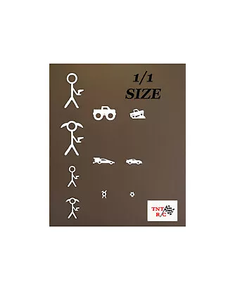 10pc R/C Stick Family Decals For Your Real 1/1 Car / Truck + Free Shipping! • $14.99