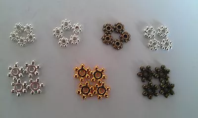 £0.99 • Buy Premium Tibetan Daisy Spacer Beads 4 5 6 8mm Bright & Antique Colours 2mm Thick