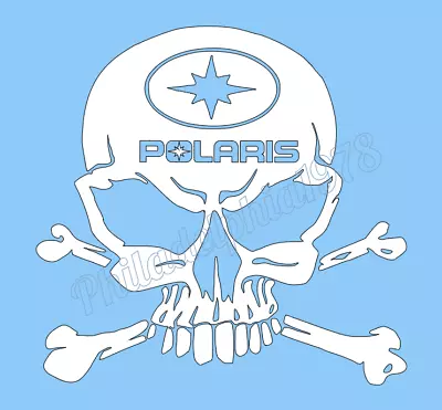 POLARIS Skull Bones Die Cut Vinyl Decal #82B Select Your Size & Color • $7