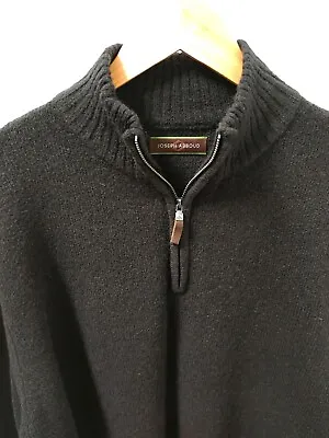 NWOT Joseph Abboud Men's Extrafine Wool 1/4 Zip Sweater Black L Hong Kong • $34.97