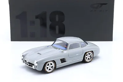 MERCEDES BENZ 300SL S-KLUB GULLWING 2019 Grey - 1/18 - GT SPIRIT • $129.95