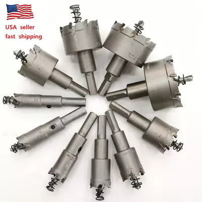 10 Size Hole Saw Cutter Tool For Steel Metal Alloy Carbide Tip TCT Drill Bit Set • $12.50