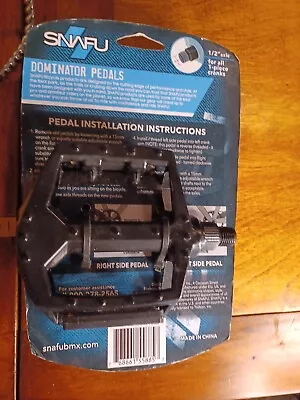 SNAFU Metal Pair Of Black Bike PEDALS -NIP • $14