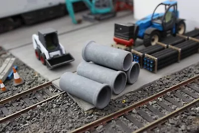 1.76 Scale Concrete Pipes. Truckload/Diorama OO Gauge Railway Layout Code 3 • £7.99