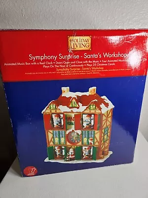 SANTA'S WORKSHOP SYMPHONY SURPRISE  Clock Holiday Living Mr Christmas Animated • $30