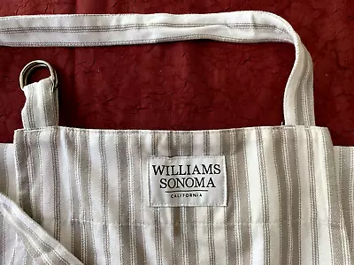 Williams Sonoma California Chef's Apron 100% Cotton Taupe And White Stripes • $15.99