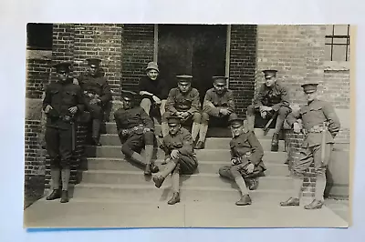 RPPC US Army Coast Artillery Soldiers Of A Mine Company Relaxing Lots Detail  • $5.50