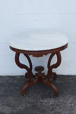 1880s Eastlake Victorian Carved Marble Top Side End Table 4674 • $548.25