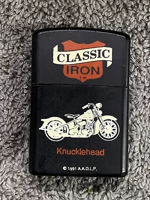 Classic Iron Chrome Knucklehead  Motorcycle  Cigarette Lighter 1991 A.a.d.l.p • $4.99