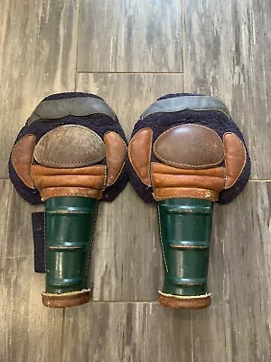 Vintage WinnWell Leather Hockey Shin Knee Pads • $54.52