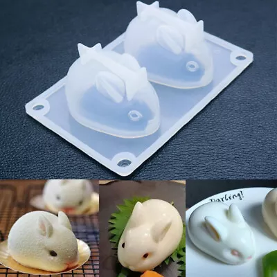 £3.50 • Buy 3D Easter Bunny Rabbit Mold Silicone Mousse Dessert Cake Baking Ice Cream Mould