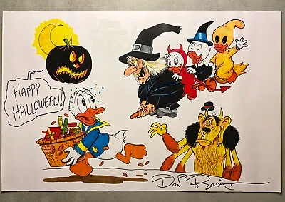Don Rosa Signed Art Print Poster Disney Halloween Donald Duck Huey Dewey Louie • $49