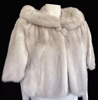 Beige MINK Fur Shawl Champagne Vintage Bridal Bolero Jacket Ivory Wedding • $355.50