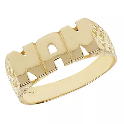 Nan Ring 9ct Yellow Gold Hallmarked Sizes J - S British Made • £127.59