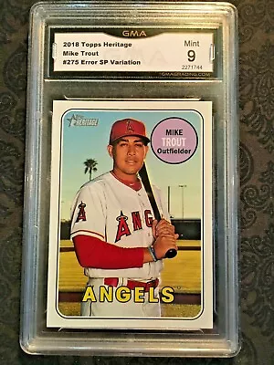 **rare**2018 Topps Heritage Mike Trout Bat Boy Error Card **rare** • $250